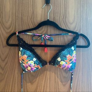 Nanette Lepore Floral Embroidered Bikini Top